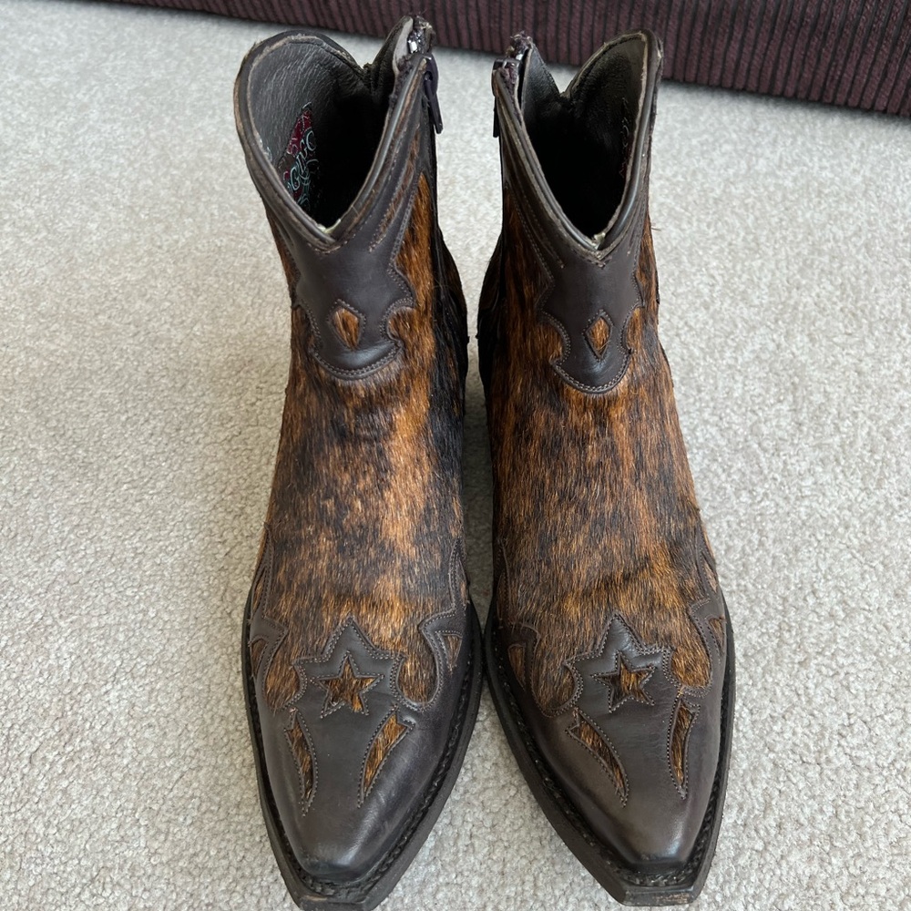 Old Gringo 8.5 B Western Cowboy Boots Zip Ankle Booties Mother’s Day gift - Picture 3 of 7